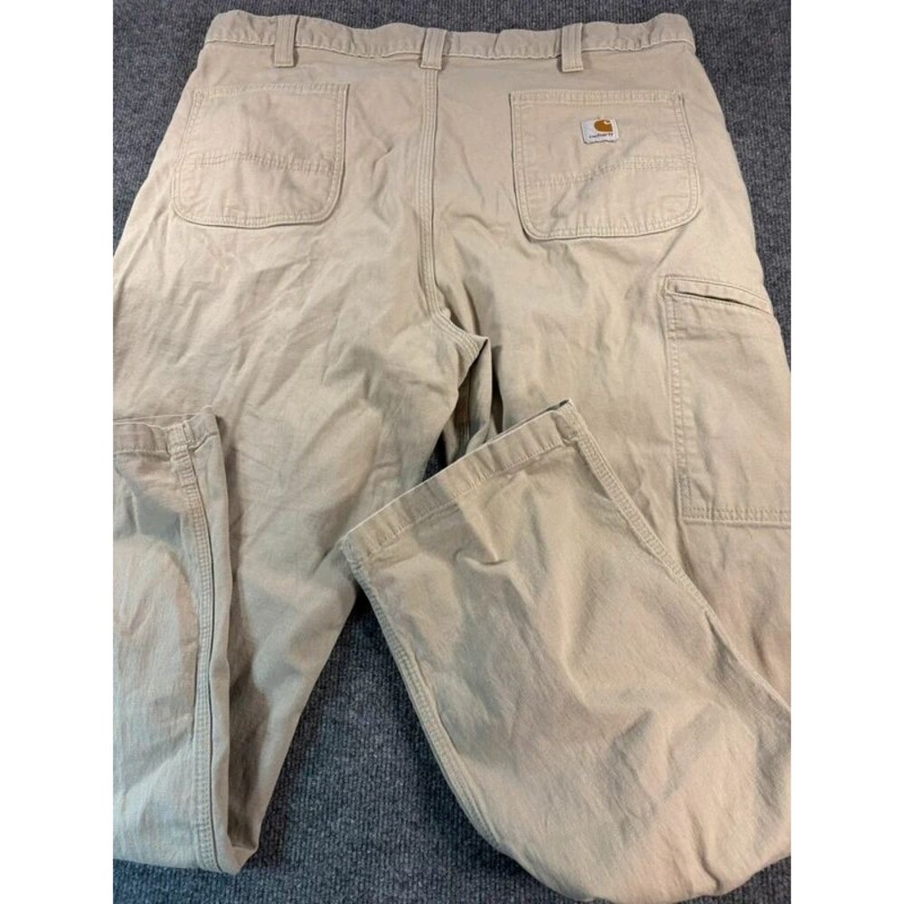 Carhartt Relaxed Fit Canvas Carpenter Pants Men 40x32 Khaki Tan Tool Loop B151